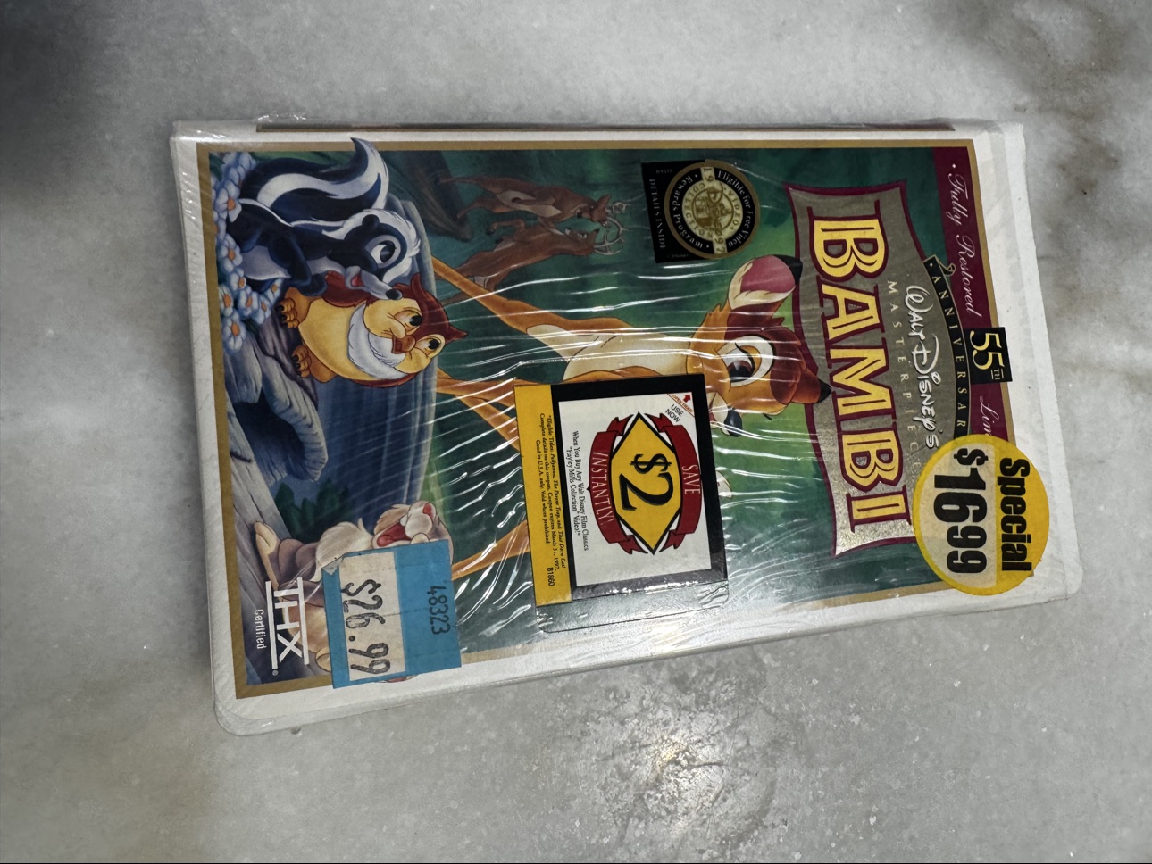 Front view of sealed Bambi 55th Anniversary VHS