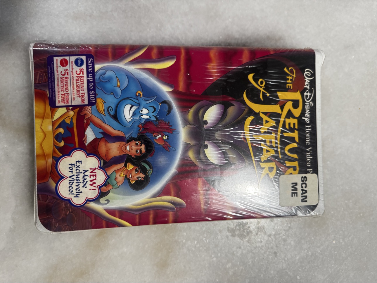 Front view of sealed The Return of Jafar VHS